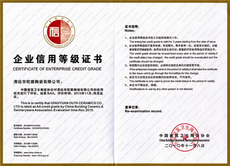 企业信用等级证书